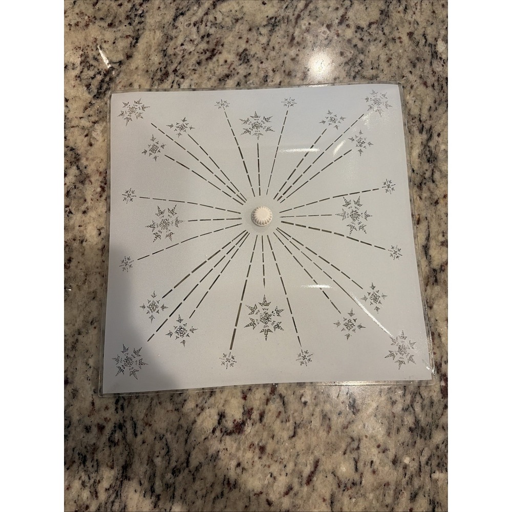 Atomic Snowflake Starburst Ceiling Light White Bent Glass 12" Square MCM